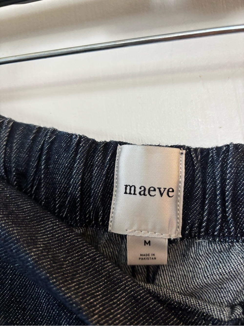 Maeve Anthropologie High Rise Wide Leg Jeans Denim Side Stripe Track Pants Sz M - Picture 3 of 9